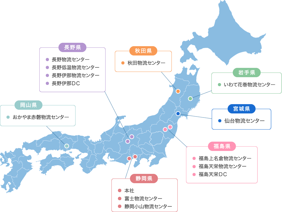物流センター所在地一覧